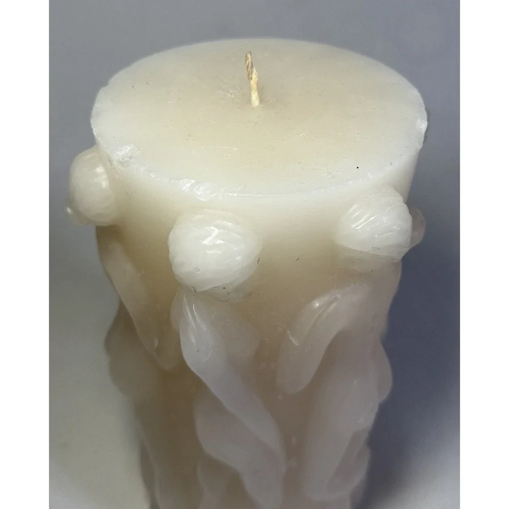 VTG Intira Lalique Bacchantes Style Pillar Candle 3D Sculpted Female Form 7.25